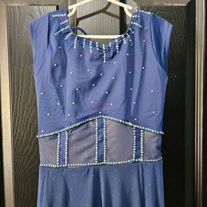 Weissman NWOT semi custom child medium dance costume blue lyrical tap solo